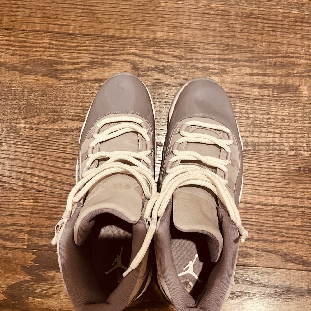 Jordan High-Top Sneakers in Taupe and Cream Slightly Worn.